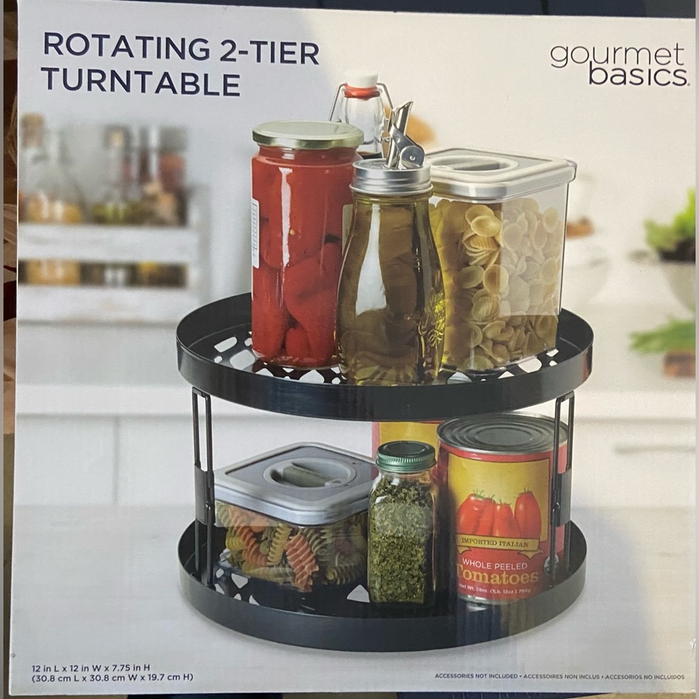 Gourmet Basics Rotating Turntable 2 Tier Black